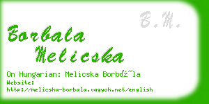 borbala melicska business card